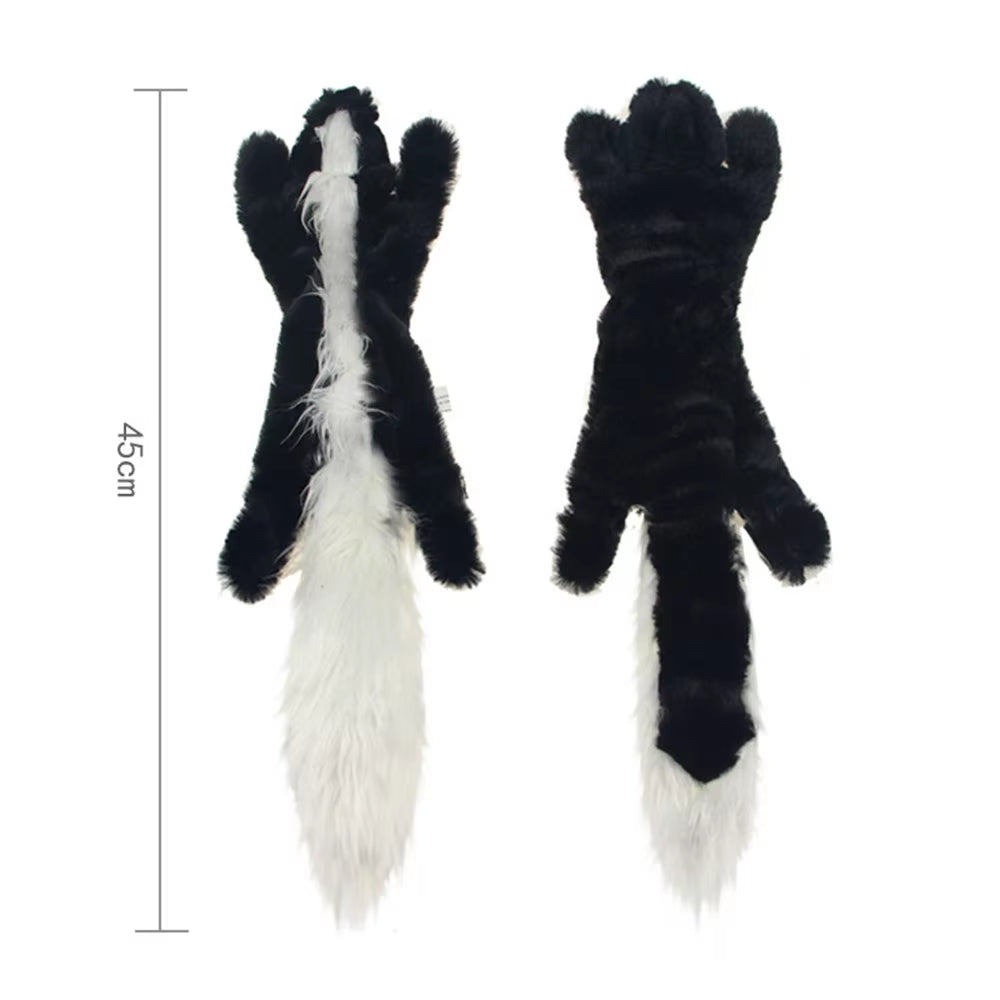 Durable Stuffingless Plush Dog Toy with Squeakers and Crinkle Sound