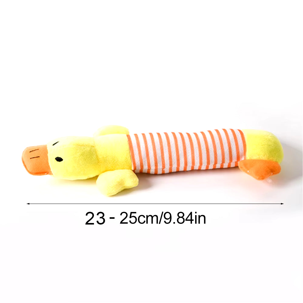 Durable Stuffingless Plush Dog Toy with Squeakers and Crinkle Sound