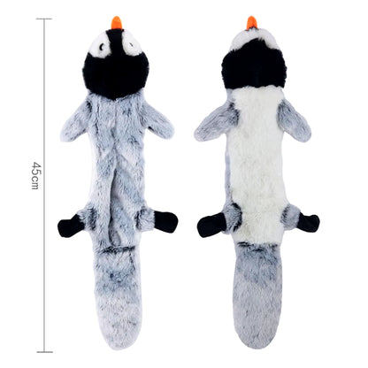 Durable Stuffingless Plush Dog Toy with Squeakers and Crinkle Sound