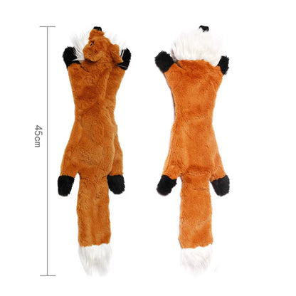 Durable Stuffingless Plush Dog Toy with Squeakers and Crinkle Sound