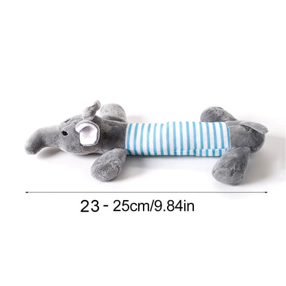 Durable Stuffingless Plush Dog Toy with Squeakers and Crinkle Sound