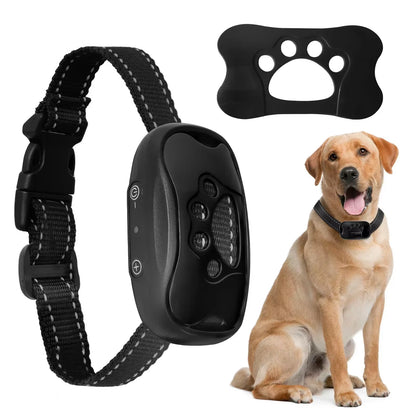 USB Rechargeable Ultrasonic Dog Training Collar with Anti-Barking Vibration Feature