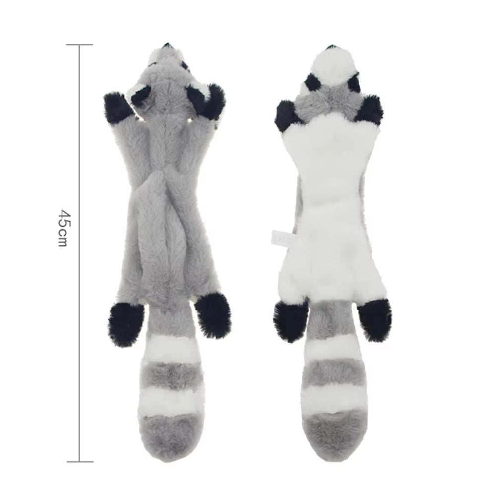 Durable Stuffingless Plush Dog Toy with Squeakers and Crinkle Sound