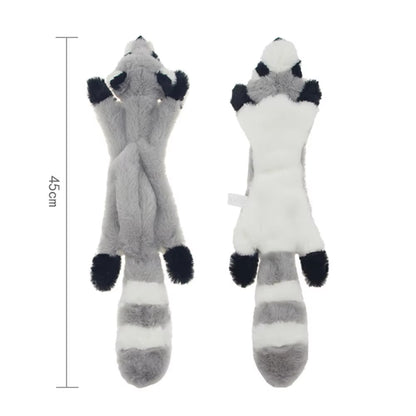 Durable Stuffingless Plush Dog Toy with Squeakers and Crinkle Sound