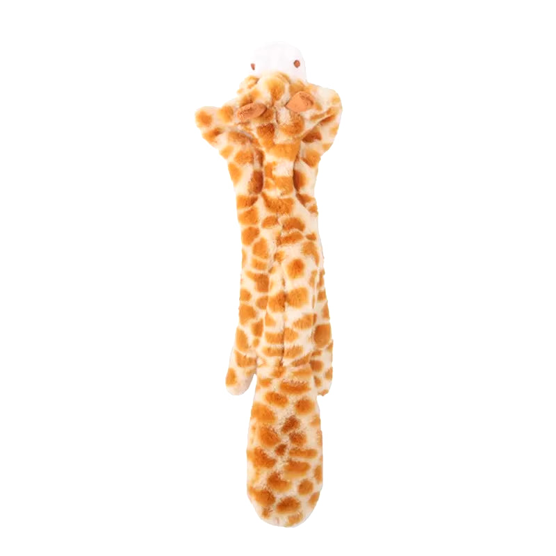 Durable Stuffingless Plush Dog Toy with Squeakers and Crinkle Sound