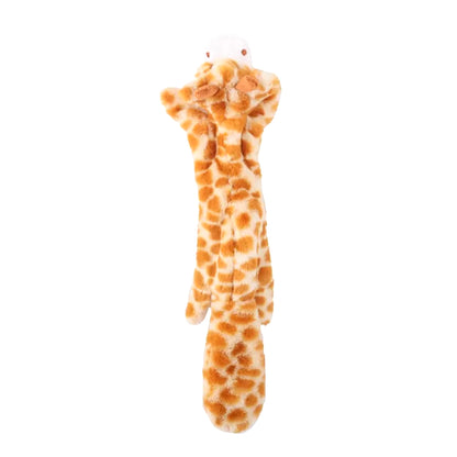 Durable Stuffingless Plush Dog Toy with Squeakers and Crinkle Sound